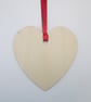 Autumn leaves and fungi wood decoupage heart hanging decoration - Image 3