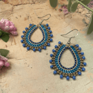 Dangle beaded teardrop earrings, boho jewelry, beaded accessories, gift for her 