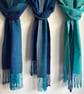 Deep Blue Sea Cotton Herringbone Summer Scarf - Image 2