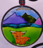 Handmade glass painted window hanging or Christmas tree bauble