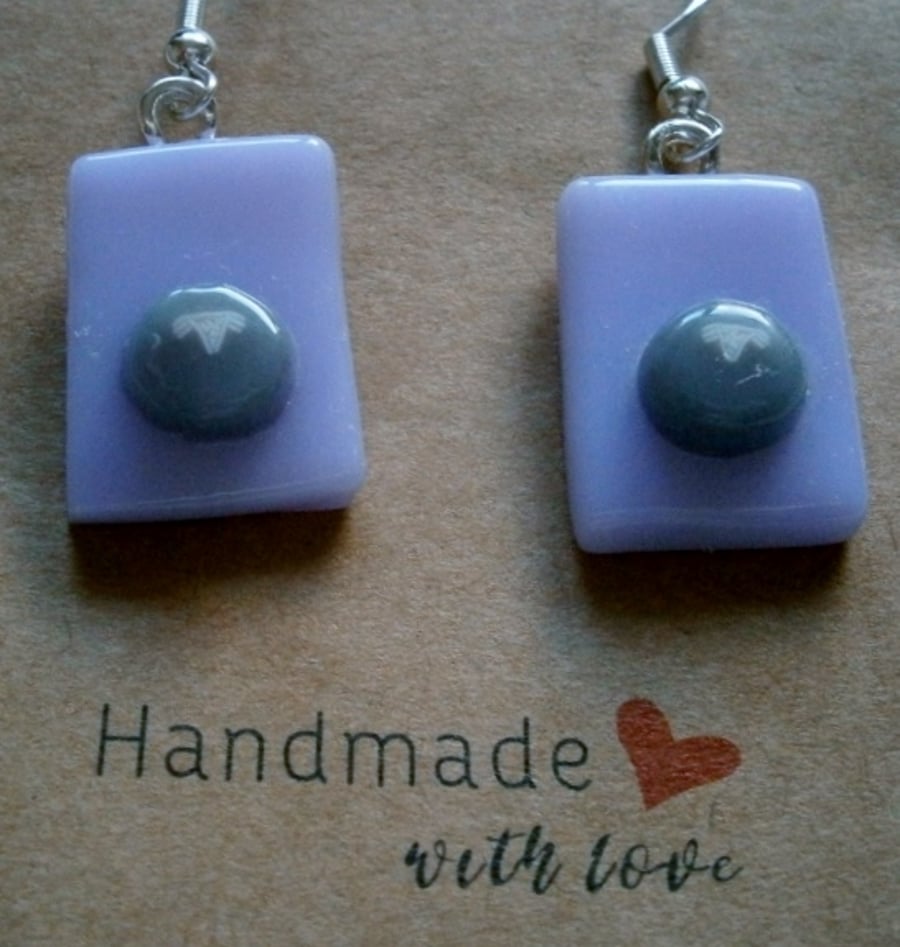 Fused glass Sheepy earrings