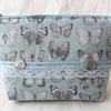 Teal and grey make-up bag. Cosmetics purse 