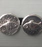 Handmade Silver Pewter Cufflinks,Fish Design - Image 4