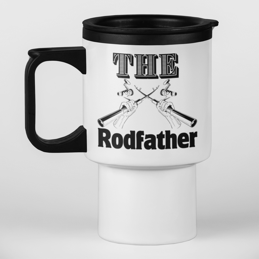 The RODfather Travel Mug - Funny fishing themed travel mug