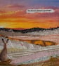 Textile framed landscape pictures with hare… the horizon whispers goodnight