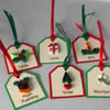 Christmas gift tags, set of 6, quilled