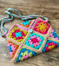Granny Square Colourful Crochet Bag - Image 1
