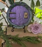 Fairy Door, purple with roses