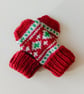 KNITTING PATTERN PDF Christmas Colours Mittens - Image 1