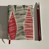 Handmade A6 Hardcover Journal with Upcycled Abstract 1950's Vintage Fabric