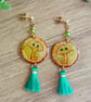 Dalgona Candy Earrings - Glitter Viral Korean Drama Inspired Tassel Studs