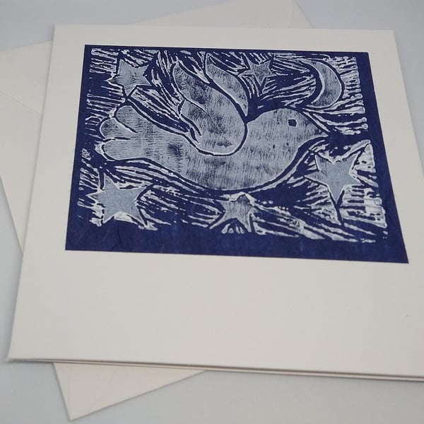 Dove and Stars Greetings Card (Square)