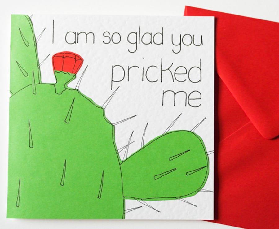  Rude Cactus love card, Funny Valentines day card, Naughty boyfriend card