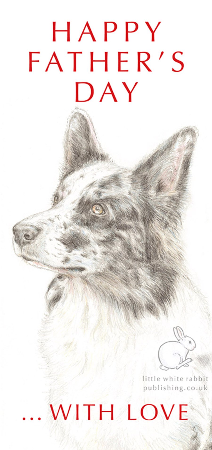 Nixi the Border Collie -  Father's Day Card