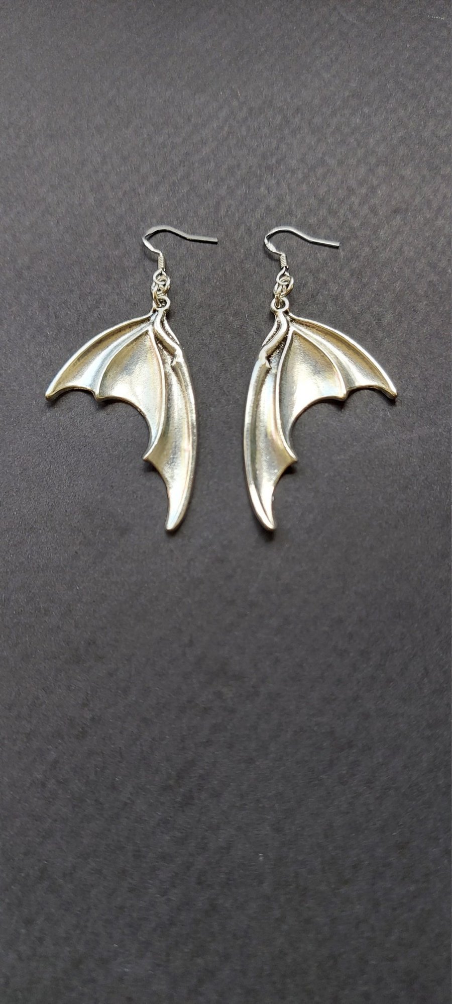 Silver Batwing earrings Gothic Jewellery  Alternative earrings 