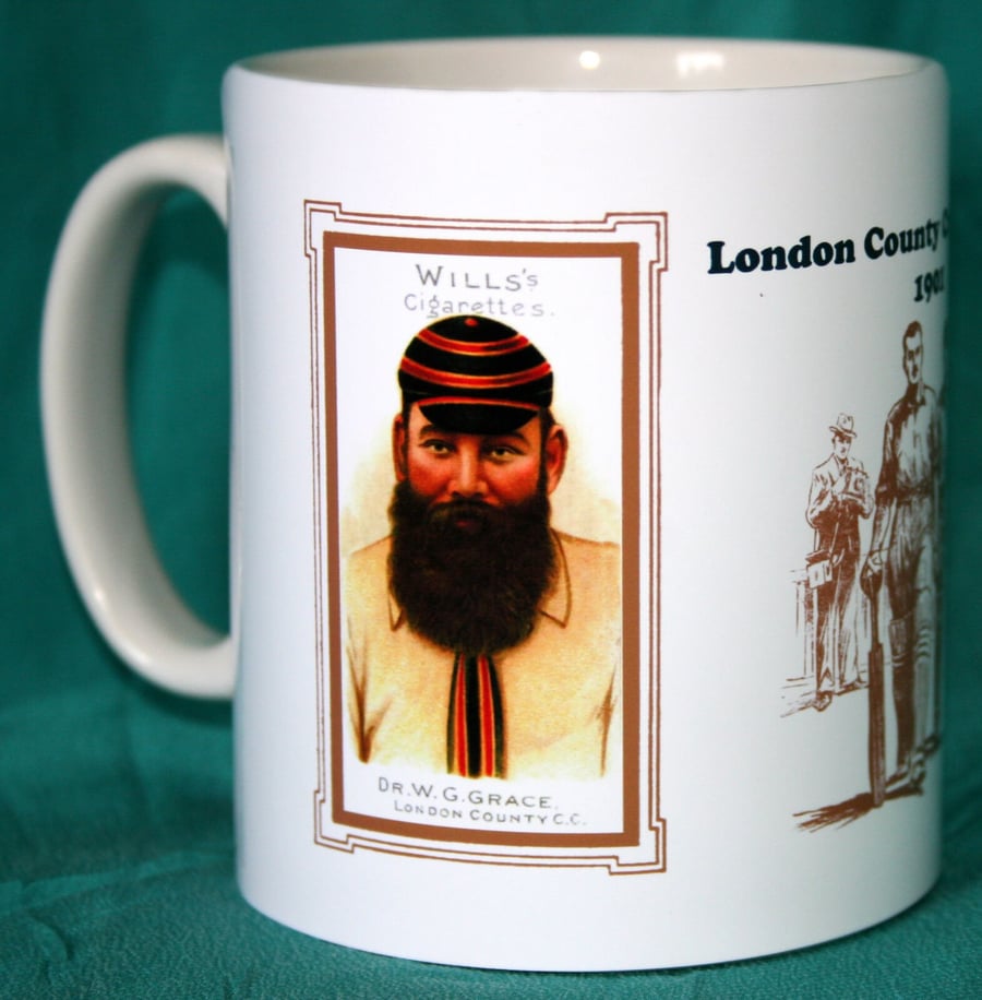 Cricket mug London CCC 1901 W G GRACE county players vintage design mug