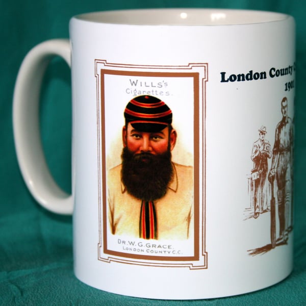 Cricket mug London CCC 1901 W G GRACE county players vintage design mug