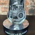 Hand Etched Glass, Tractor