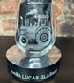Hand Etched Glass, Tractor - Image 1