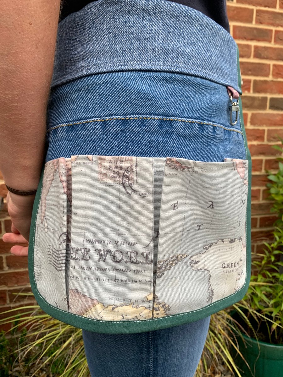 Garden tool belt from reclaimed denim 