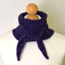 Handmade Silk Merino Purple Scarf - Lightweight Knit Neck Wrap