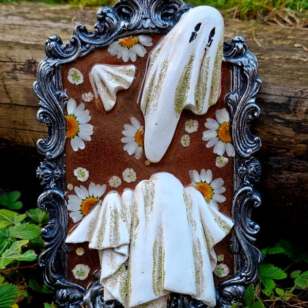 Spooky cute upcycled ghost ghostie frame gothic alternative 