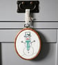 embroidered snowman hoop
