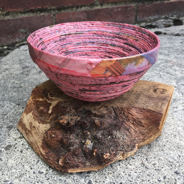 seconds sunday - Red Recycled Newpaper Bowl