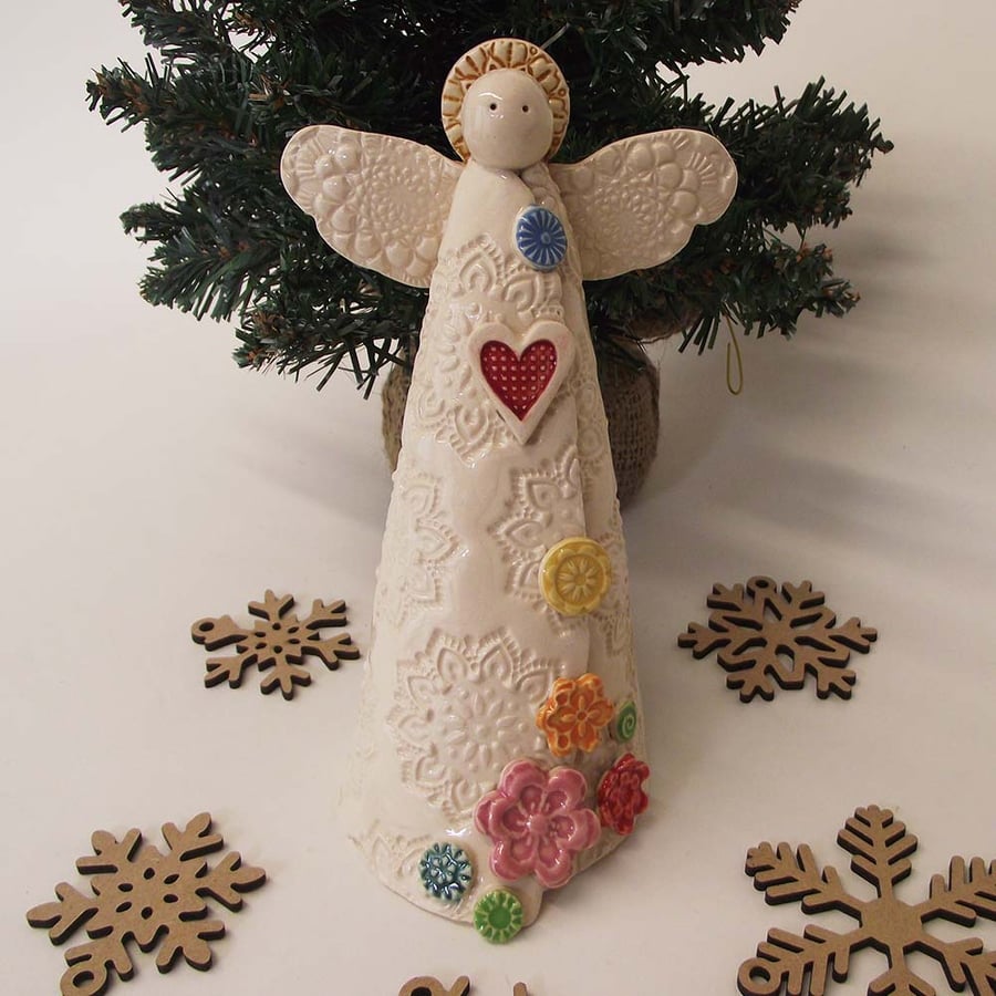 Large Ceramic Angel Christmas decoration Pottery ornament