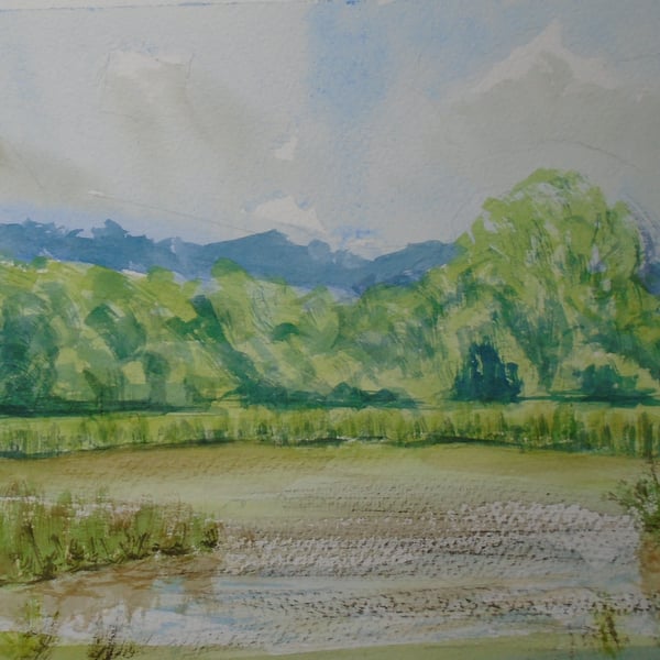 En plein air no.3 2022 (Fully mounted 12" x 10") PURE ORIGINAL WATERCOLOUR