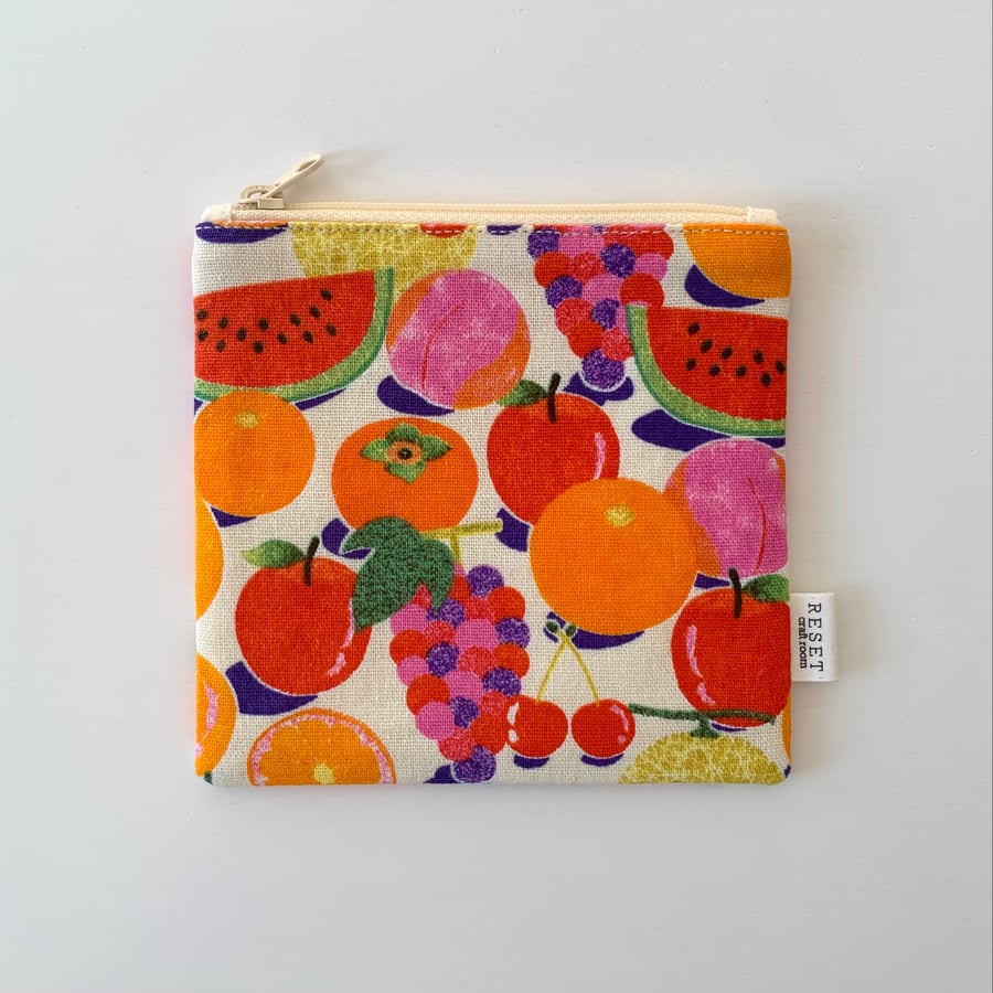 Fruits fabric zipper bag, coin purse, pouch bag, wallet, cardholder