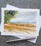 Wheatfield. Blank Card. Handpainted Watercolour