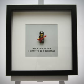 When I grow up I want to be a Rock Star mini Figure framed picture