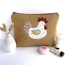 Toiletry Bag, Wash Bag with Floral Chicken