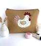 Toiletry Bag, Wash Bag with Floral Chicken