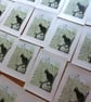 Cat and Catkins - linoprint - Image 5