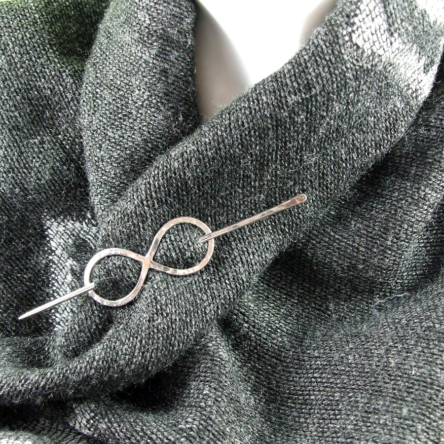 Shawl Pin, Sterling Silver Infinity Knot Celtic Clasp