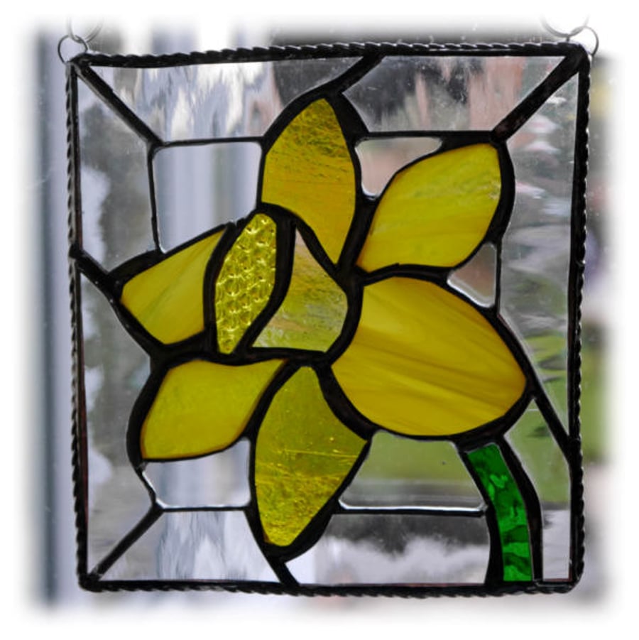 Daffodil Stained Glass Framed Suncatcher Spring Flower Easter