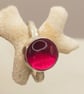 Handmade Sterling Silver Ring – 10mm Synthetic Ruby Cabochon - Size J - Image 8