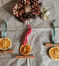 Dried Orange Christmas Decorations, Set of 4, Rustic Christmas Tree Decor - Image 2