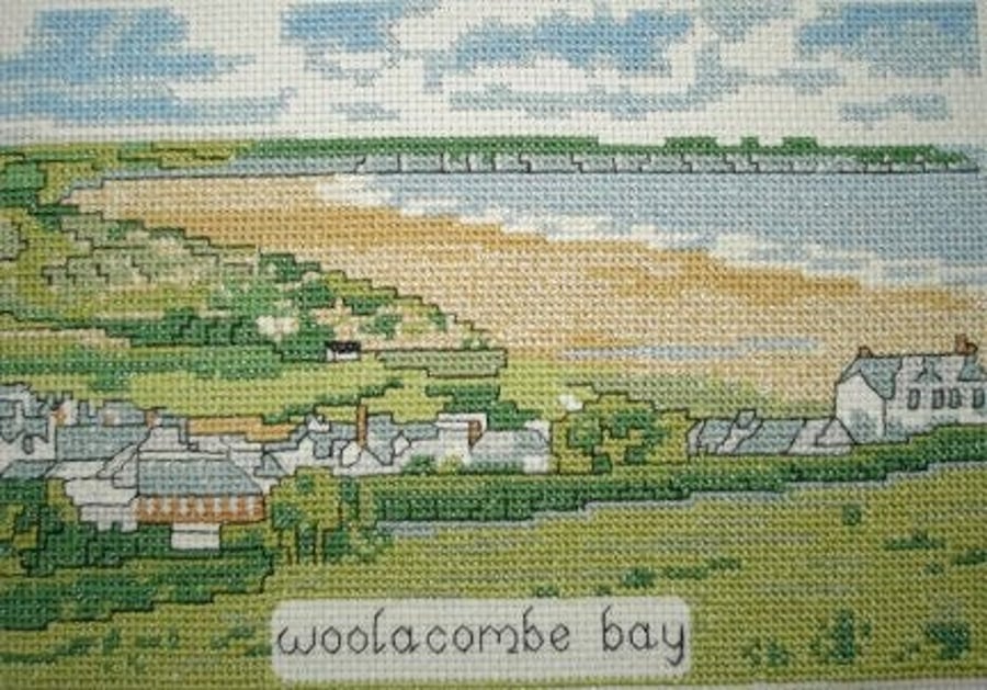 Woolacombe Bay in Devon cross stitch kit
