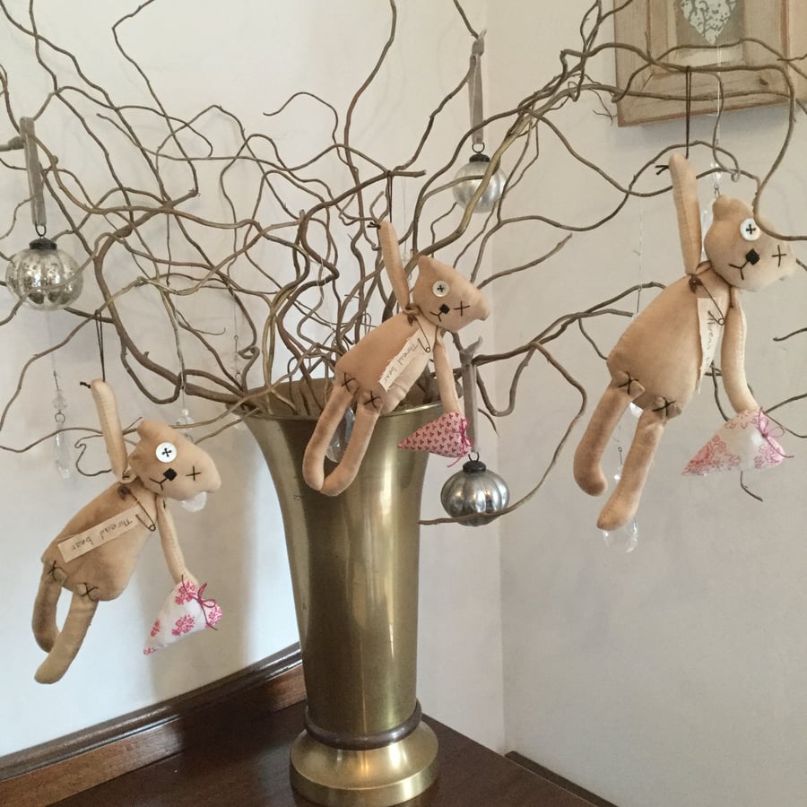 Lavender Heart Thread Bear