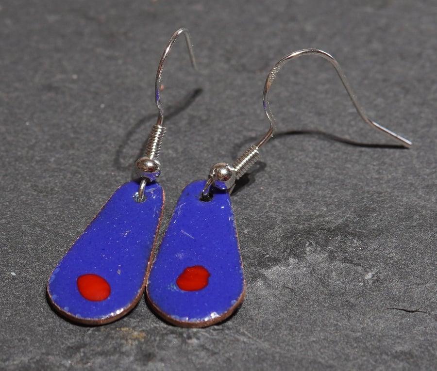 Teardrop enamel earrings