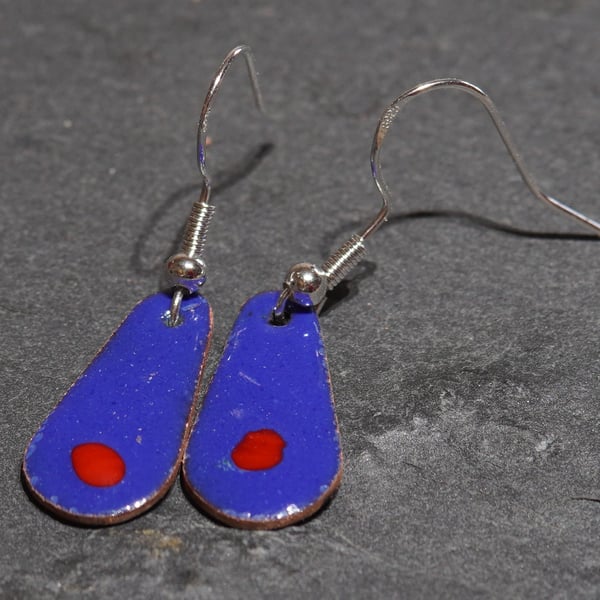 Teardrop enamel earrings