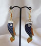 Large Enamelled Fish Earrings 