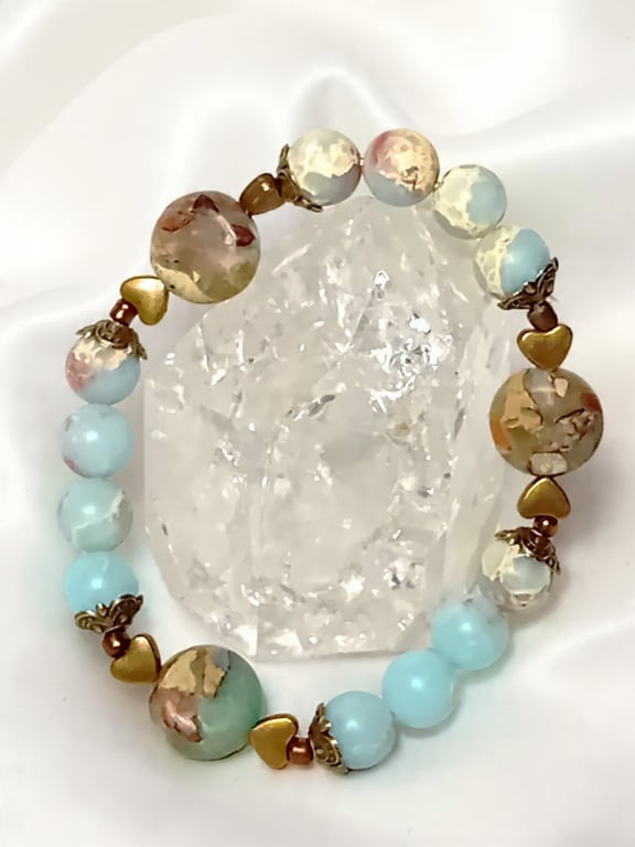 Shoushan Stone & Bronze Bracelet
