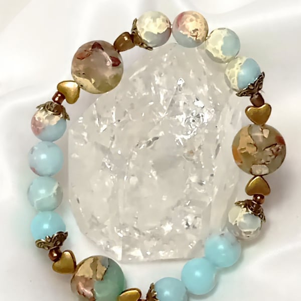 Shoushan Stone & Bronze Bracelet