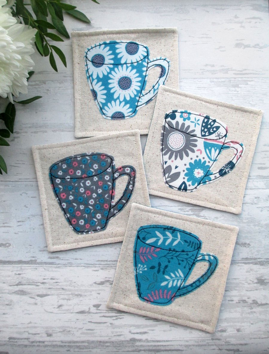 Fabric Mug Coasters, Coffee Coasters