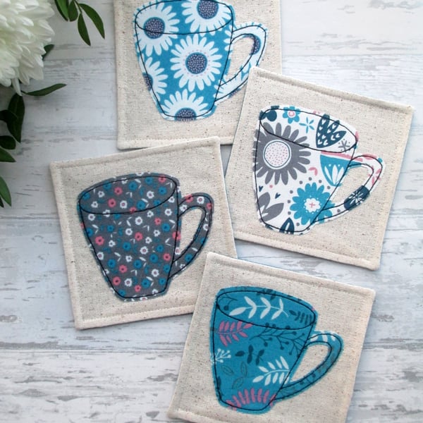 Fabric Mug Coasters, Coffee Coasters
