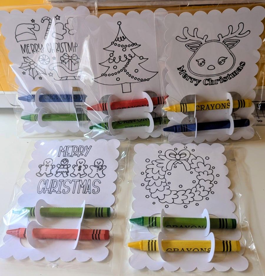 Christmas colouring pages pack of 5